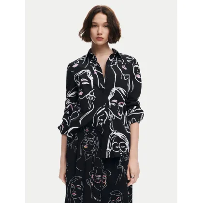 Zdjęcie Desigual Koszula Faces 24WWCW34 Czarny Regular Fit