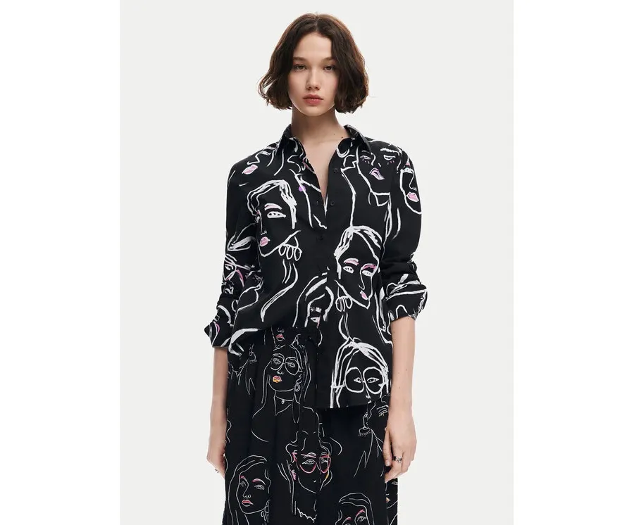 obrazek 1 Desigual Koszula Faces 24WWCW34 Czarny Regular Fit