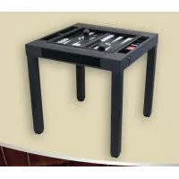 Zdjęcie Drewniany stół do Backgammon z obrotowym blatem i skórzanym pokryciem