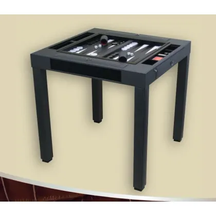 Zdjęcie Drewniany stół do Backgammon z obrotowym blatem i skórzanym pokryciem