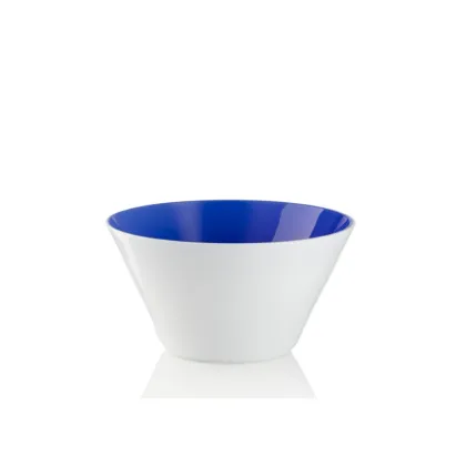 Zdjęcie Biała szklana miska z niebieskim środkiem Murano