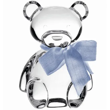 Picture A teddy bear sculpture made of crystal for the birth or baptism of a child in a gift box – Vista Alegre