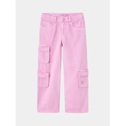 Zdjęcie NAME IT Spodnie materiałowe 13232647 Różowy Wide Leg