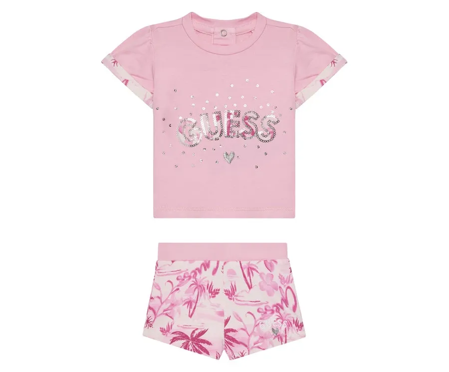 obrazek 1 Guess Komplet t-shirt i spodenki A5GG13 K6YW4 Różowy Regular Fit