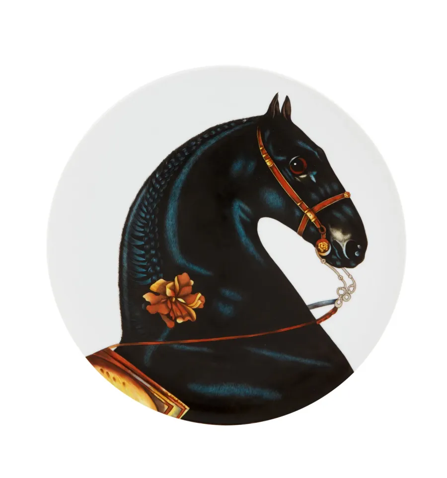 obrazek 1 Talerz wykonany z porcelany z przedstawieniem czarnego konia – Vista Alegre