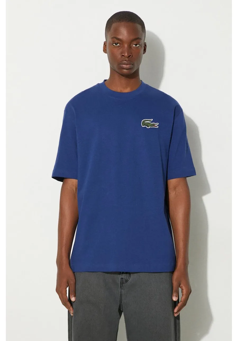 obrazek 1 Lacoste t-shirt bawełniany kolor niebieski gładki