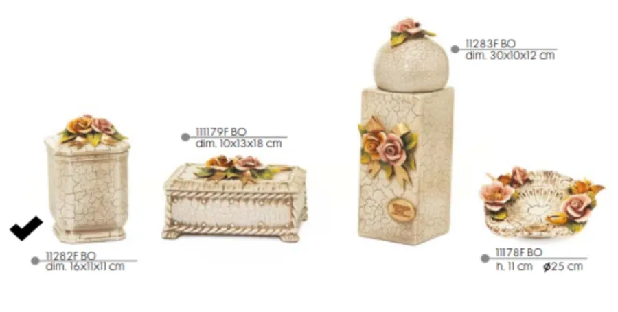 obrazek 1 Ceramiczne, kwadratowe pudełko ozdobione kwiatami - Valle d'oro Patchi