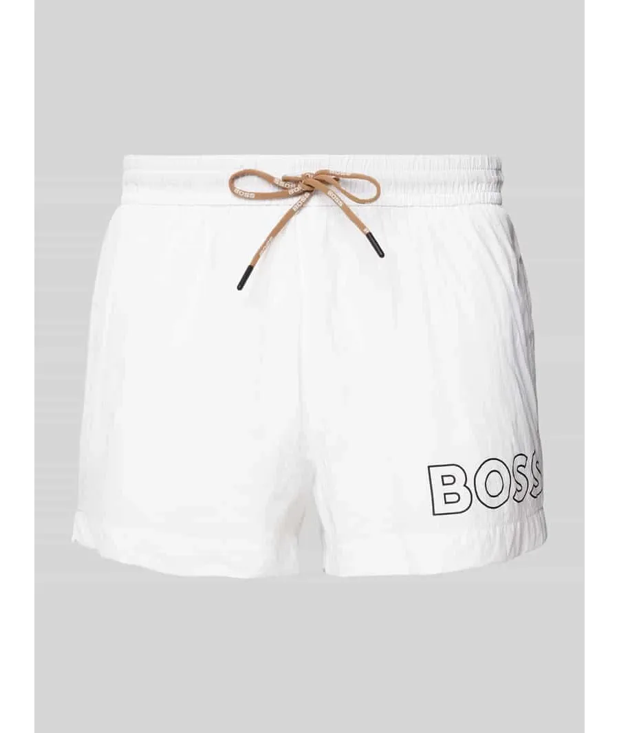 obrazek 1 Spodenki kąpielowe o kroju relaxed fit z nadrukiem z logo model ‘Mooneye’