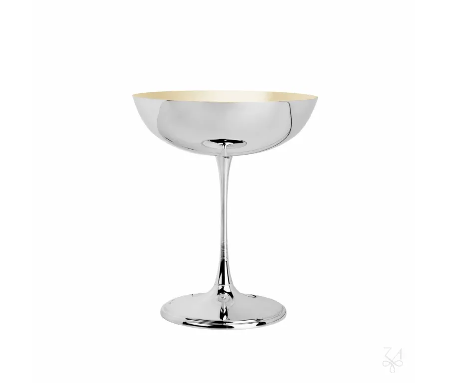 picture 1 Silver-plated champagne glass with gold-plated interior - Zaramella Argenti