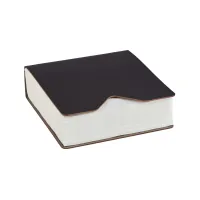 Picture Wind tissue holder 17x17xH5 cm, made of chocolate-colored leather
