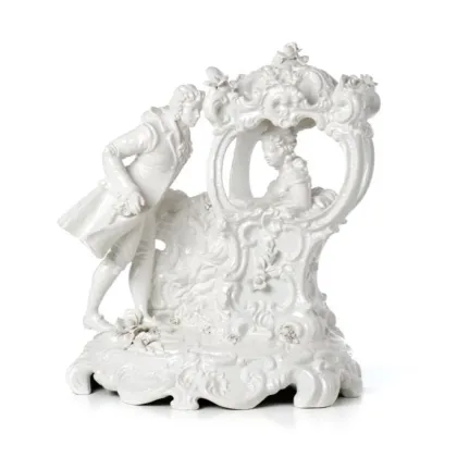 Zdjęcie Włoska barokowa figura damy i mężczyzny wykonana z ceramiki - Ceramiche ML