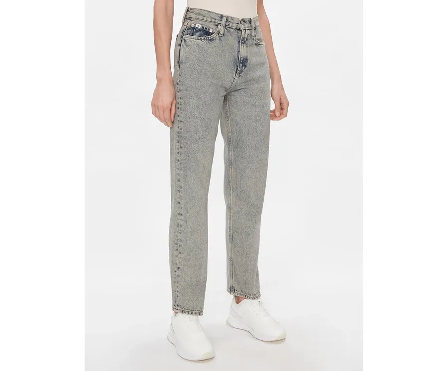 obrazek 1 Calvin Klein Jeans Jeansy High Rise Straight J20J222455 Granatowy Straight Fit