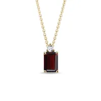 Zdjęcie Naszyjnik z żółtego złota z granatem i diamentem KLENOTA