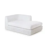 Picture Left seating module in white without a cushion for the garden and terrace