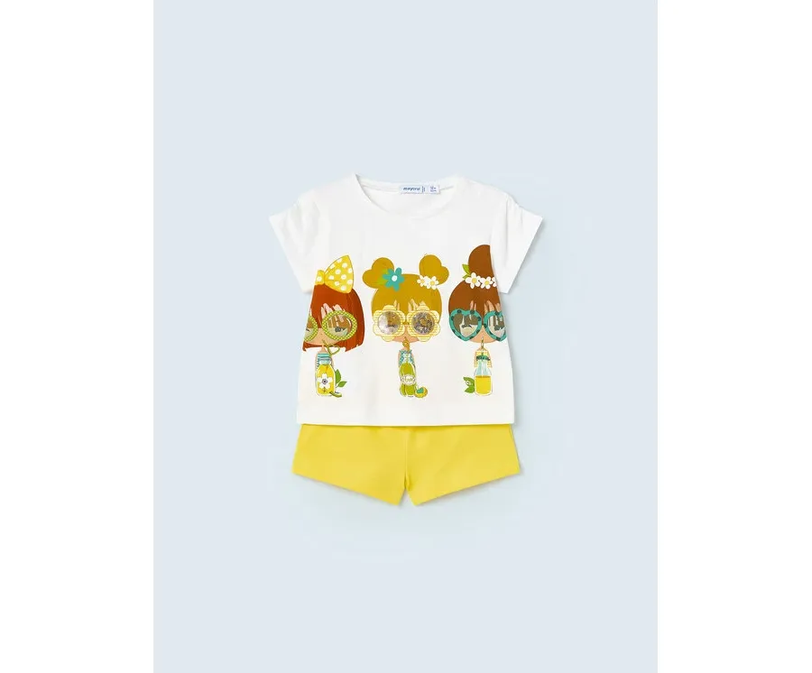 obrazek 1 Mayoral Komplet t-shirt i spodenki 1276 Kolorowy Regular Fit