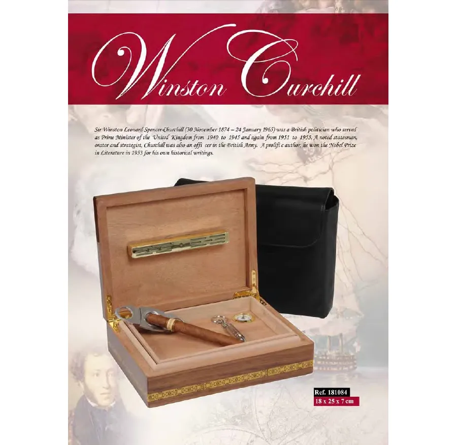 obrazek 1 Luksusowy humidor do cygar Winston Churchill - wspaniały prezent dla Twojego mężczyzny