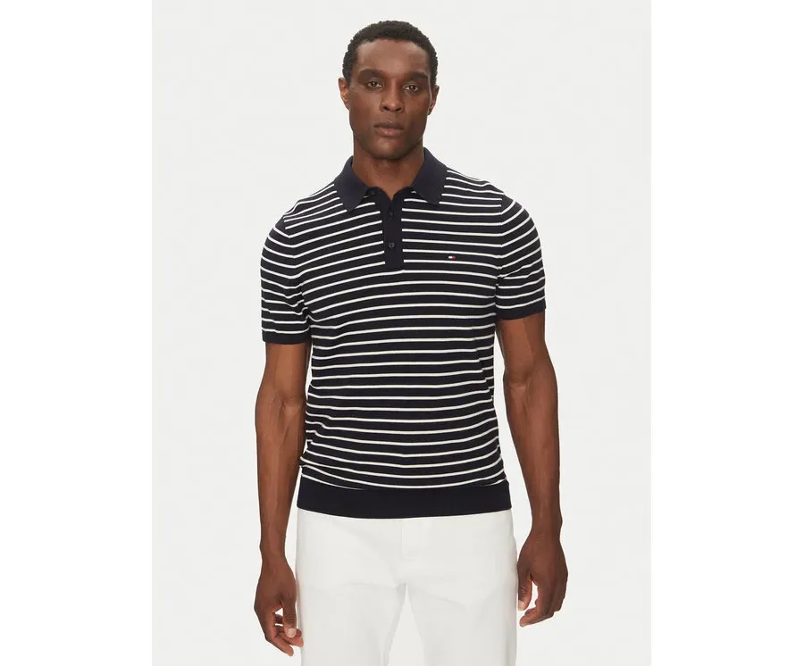 obrazek 1 Tommy Hilfiger Polo Essential Cotton Knitted Polo MW0MW37396 Granatowy Regular Fit