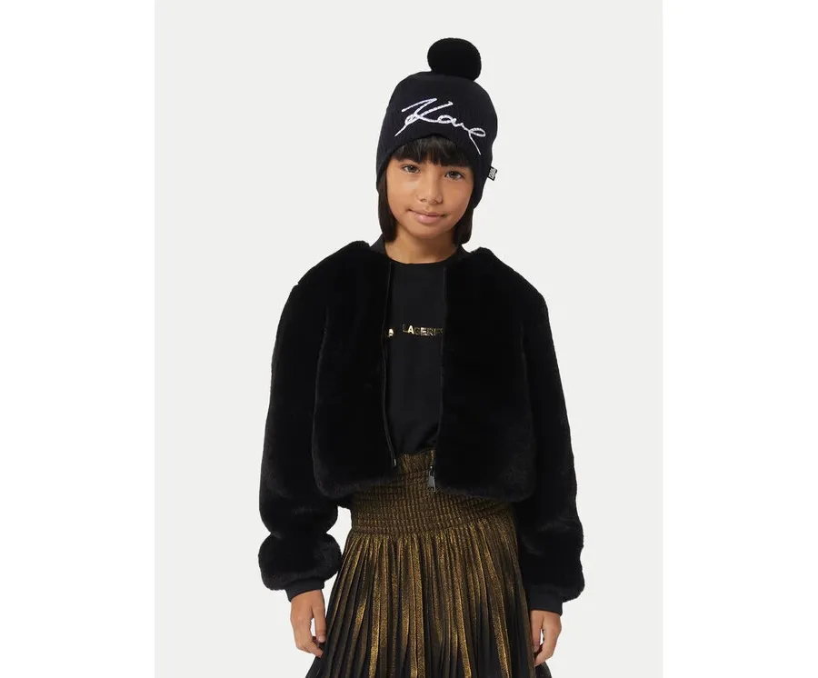 obrazek 1 Karl Lagerfeld Kids Futro Z30231 D Czarny Regular Fit