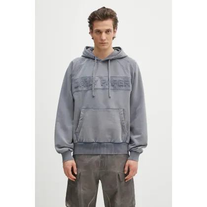 Zdjęcie Daily Paper bluza bawełniana Garment Wash Hoodie męska kolor szary z kapturem gładka 2511164