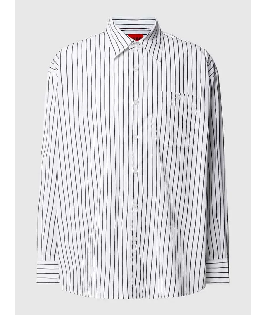obrazek 1 Koszula casualowa o kroju relaxed fit ze wzorem w paski model ‘Emaio’