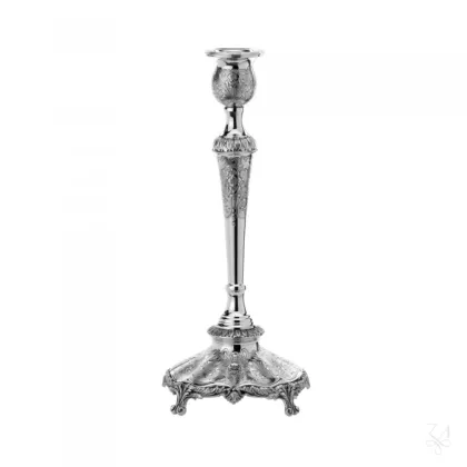 Zdjęcie Stylowy pojedynczy srebrny świecznik Poppy - Zaramella Argenti