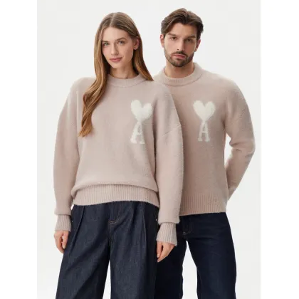 Zdjęcie AMI PARIS Sweter UKS025.KN0032 Różowy Regular Fit