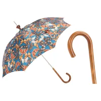 Picture A beautiful blue women's umbrella decorated with a unique butterfly motif - Pasotti