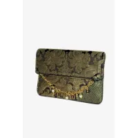 Picture Prestigious clutch bag made of silk and leather - Terrida