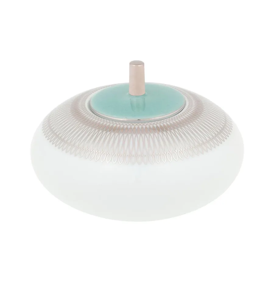 obrazek 1 Porcelanowa cukiernica z kolekcji Venezia z turkusową pokrywką i platynowym zdobieniem - Vista Alegre