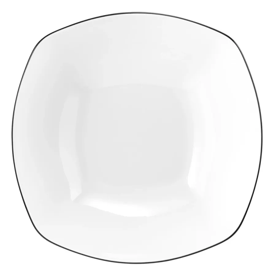obrazek 2 Kwadratowa porcelanowa duża miska 24,5 cm ze zdobieniem w formie czarnej obwódki - Seltmann Weiden