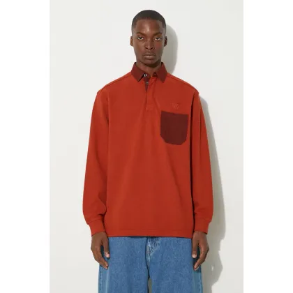 Zdjęcie Wood Wood longsleeve bawełniany Brodie Rugby kolor brązowy 12245403.2428-RUST