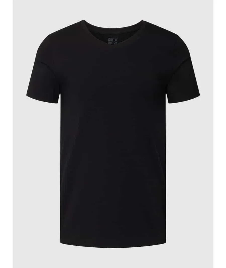 obrazek 1 T-shirt z dekoltem w serek model ‘Long Life Cotton T-shirt’