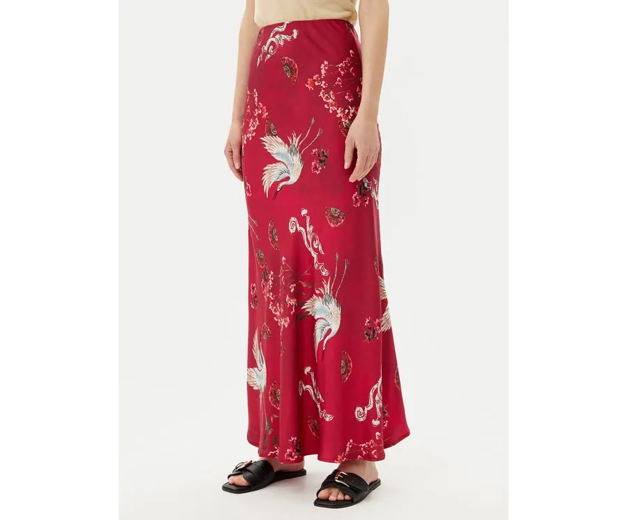 obrazek 1 ViCOLO Spódnica maxi TD0472 Bordowy Slim Fit