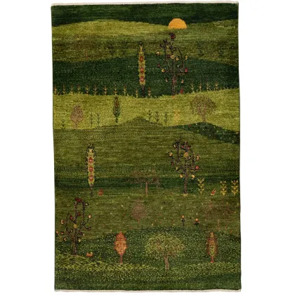 Zdjęcie Atrakcyjny zielony dywan ręcznie tkany z Iranu - Jordan