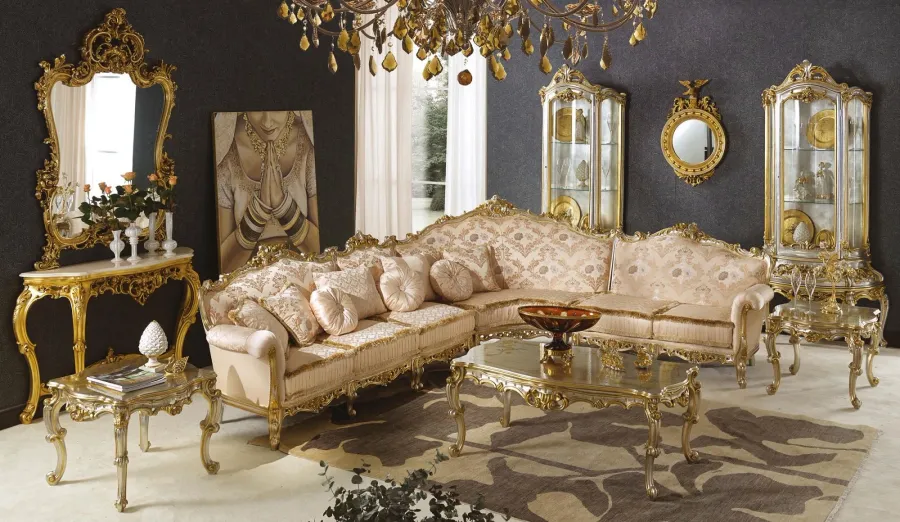 obrazek 1 Luksusowa włoska rogowa sofa w stylu antycznym - Morello Gianpaolo