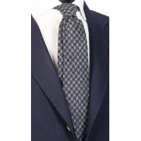 Picture Men's dark blue houndstooth tie