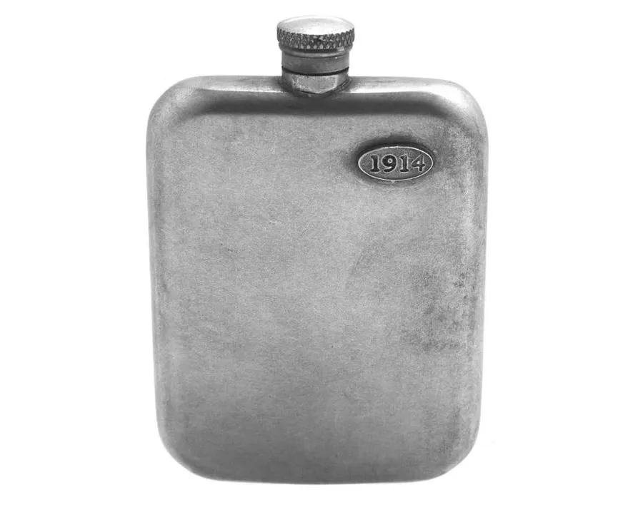 obrazek 1 Piersiówka z cyny w stylu vintage o pojemności 170 ml