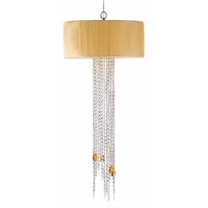 Zdjęcie Cylindryczna lampa sufitowa z kloszem i kryształowymi wisiorkami - Il Paralume Marina