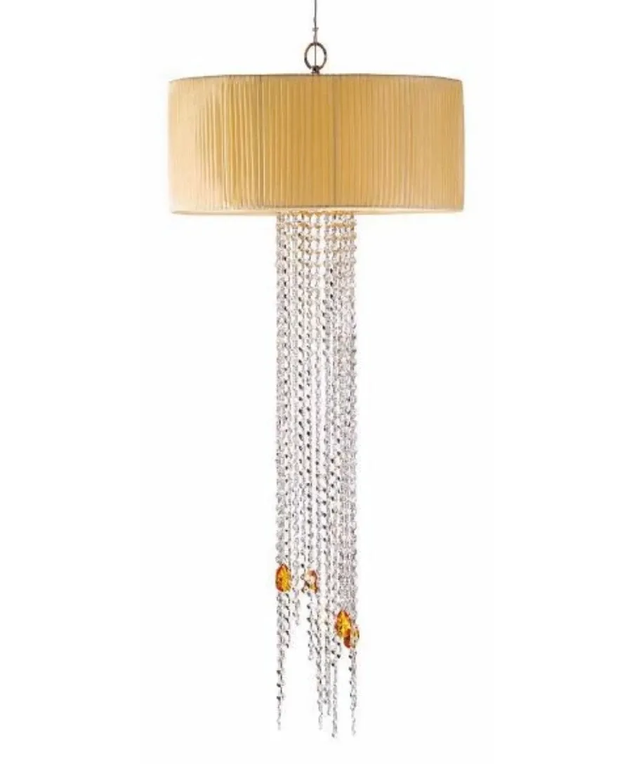 obrazek 1 Cylindryczna lampa sufitowa z kloszem i kryształowymi wisiorkami - Il Paralume Marina