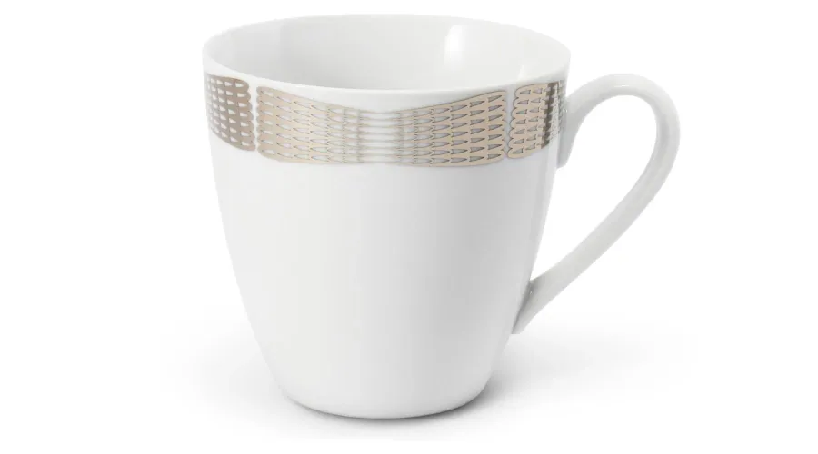 obrazek 1 Nowoczesny porcelanowy kubek ze srebrnym zdobieniem z kolekcji Angel wings – wariant 1 - Leander