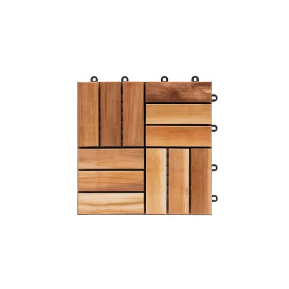 Picture Stylish garden tiles made of teak wood