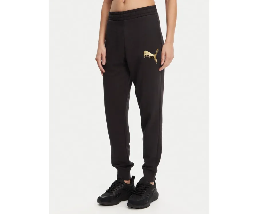 obrazek 1 Puma Spodnie dresowe Ess Metallic 684999 Czarny Regular Fit
