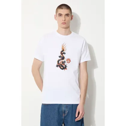 Zdjęcie Maharishi t-shirt bawełniany Original Dragon męski kolor biały z aplikacją 5125.WHITE