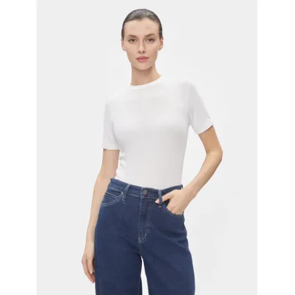 Zdjęcie Calvin Klein T-Shirt Modal Rib Ss Tee K20K206404 Biały Slim Fit