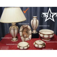 Picture Attractive white and gold ceramic table lamp