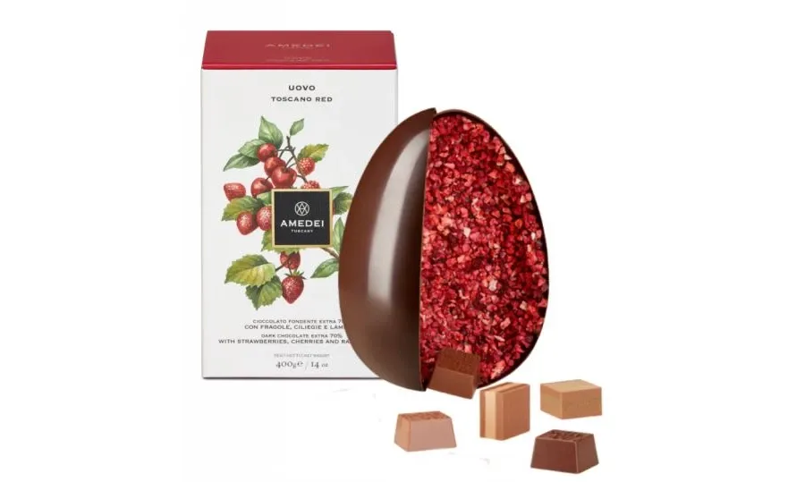 obrazek 1 Jajko czekoladowe Toscano Red z ciemnej czekolady i czerwonymi owocami, 400g