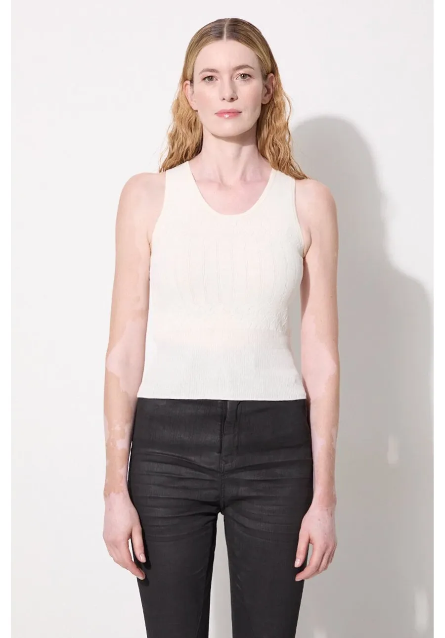 obrazek 1 JW Anderson top Pointelle Tank Top damski kolor beżowy KW1133.YN0324.001