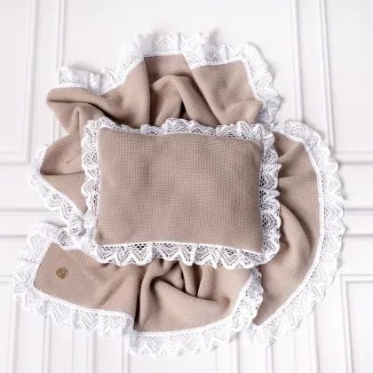 Zdjęcie Kocyk i poduszka Royal Beige