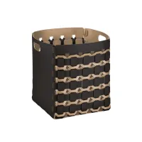 Zdjęcie Stylowy kosz Geometria Octagon 35x35xH40 cm w kolorze czekoladowym z ośmiokątnym splotem