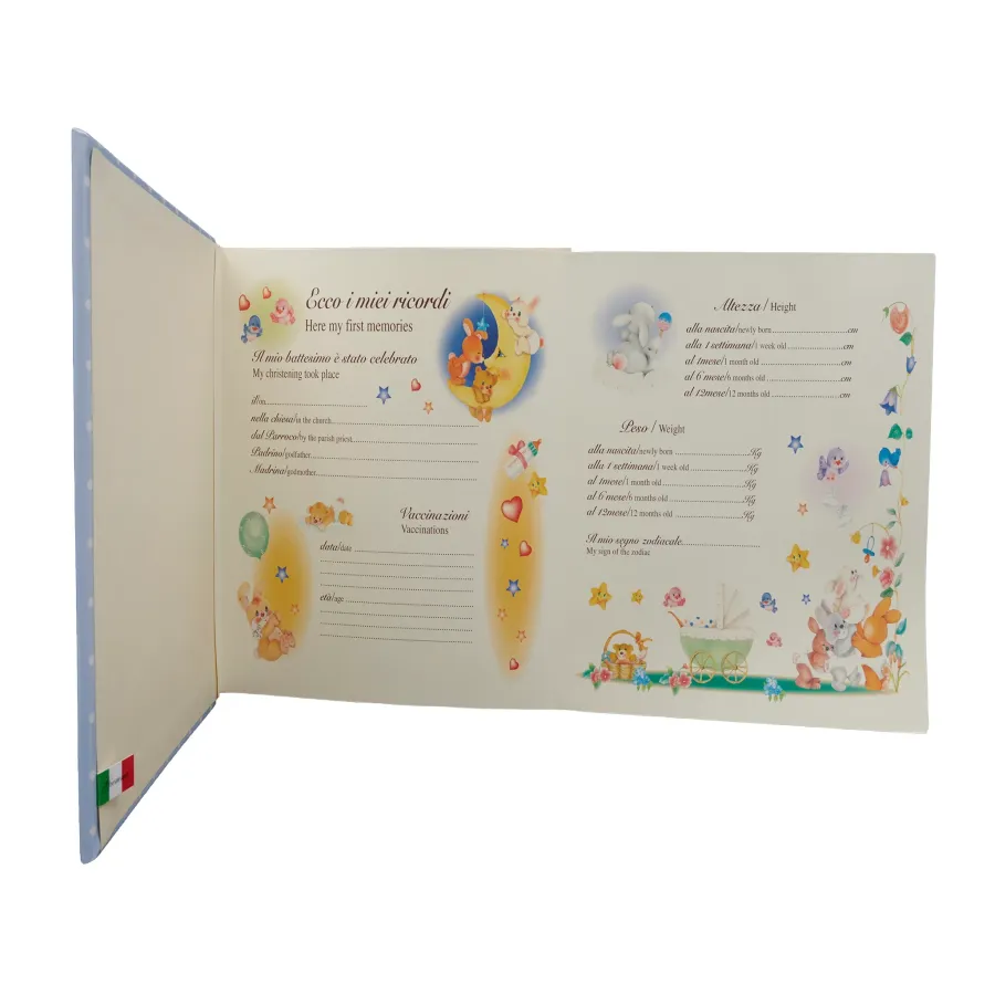 obrazek 5 Oryginalny dziennik rozwoju dziecka ze sztucznej skóry zdobiony pięknym misiem